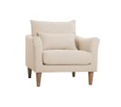 Fauteuil Scandinave En Tissu Beige Et Bois Clair Kate