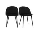 Chaises Design Noires En Tissu Velours Et Métal (lot De 2) Celeste