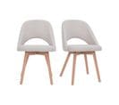 Chaises Scandinaves En Tissu Effet Velours Texturé Beige Et Bois Clair (lot De 2) Cosette