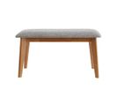 Banc Scandinave En Tissu Gris Clair Et Bois Clair L92 Cm Elion