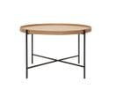 Table Basse Ronde Bois Clair Et Métal Noir D75 Cm Bassy