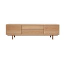 Meuble TV Scandinave Bois Clair Chêne 2 Portes 2 Tiroirs L180cm Sid