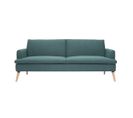 Canapé Convertible Scandinave 3 Places En Tissu Vert Et Bois Clair Stewart