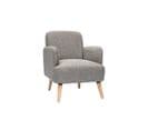 Fauteuil Scandinave En Tissu Gris Clair Et Bois Clair Isko