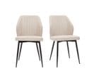 Chaises Design En Tissu Effet Velours Beige Et Métal Noir (lot De 2) Fanette