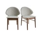 Chaises Vintage En Tissu Gris Clair Et Bois Foncé (lot De 2) Spike