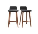 Tabourets De Bar Scandinaves Noyer Et Noir H65 Cm (lot De 2) Baltik