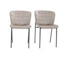 Chaises Design En Tissu Velours Taupe Et Métal Noir (lot De 2) Saiga