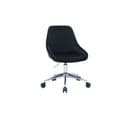 Chaise De Bureau Design Réglable En Tissu Velours Noir Et Acier Chromé 360° Holo