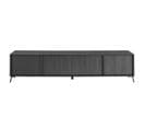 Meuble TV Design Finition Bois Noir Mat L205 Cm Nema