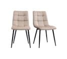 Chaises Design En Tissu Velours Taupe Et Métal Noir (lot De 2) Maxwell