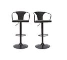 Tabourets De Bar Industriels Réglables Noirs (lot De 2) Beckett