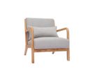 Fauteuil Scandinave En Tissu Effet Velours Gris Clair Et Bois Clair Massif Derry