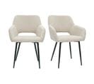 Chaises En Tissu Velours Côtelé Taupe Et Métal Noir (lot De 2) Laurette