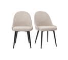 Chaises Design En Tissu Effet Velours Beige Et Métal Noir (lot De 2) Reez