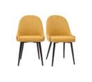 Chaises Design En Tissu Effet Velours Jaune Moutarde Et Métal Noir (lot De 2) Reez