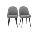 Chaises Design En Tissu Effet Velours Gris Et Métal Noir (lot De 2) Reez