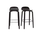 Tabourets De Bar Vintage Bois Noir H68 Cm (lot De 2) Obra