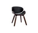 Chaise Design Noir Et Bois Foncé Noyer Walnut