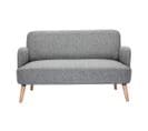 Canapé Scandinave 2 Places En Tissu Gris Clair Et Bois Clair Isko