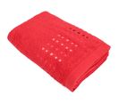 Drap De Bain 100x150 Cm Coton 550g/m2 Pure Points Rouge