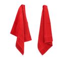 Lot De 2 Torchons De Cuisine 50x50 Cm Éponge Pure Kitchen Terry Rouge