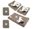 Parure De Bain 5 Pièces Coton 480g/m2 Stars Marron