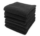 Lot De 6 Serviettes De Toilette 50x90 Cm Alpha Noir