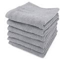 Lot De 6 Serviettes De Toilette 50x90 Cm Alpha Gris Argent