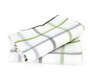 Lot De 2 Torchons De Cuisine Toile 50x70 Cm Squares Lin Vert Coton Et Lin