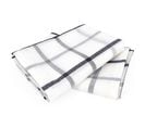 Lot De 2 Torchons De Cuisine Toile 50x70 Cm Squares Lin Gris Coton Et Lin