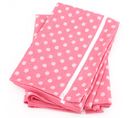 Lot De 2 Torchons De Cuisine Toile 50x70 Cm Dots Rose