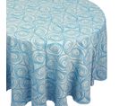 Nappe Ovale 180x240 Cm Jacquard Coton Spirale Bleu Turquoise