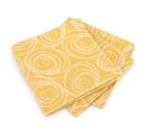 Lot De 3 Serviettes De Table 45x45 Cm Jacquard Coton Spirale Jaune Citron