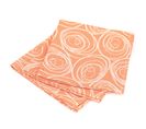 Lot De 3 Serviettes De Table 45x45 Cm Jacquard Coton Spirale Orange Papaye