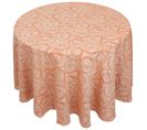 Nappe Ronde 180 Cm Jacquard Coton Spirale Orange Papaye