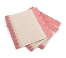 Lot De 3 Serviettes De Table 45x45 Cm Jacquard Coton Sans Enduction Charleston Rouge Corail