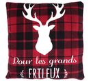 Coussin 40x40 Cm Cosy Frileux Rouge/blanc