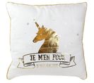 Coussin 40x40 Cm Licorne Or