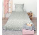 Parure De Lit 140x200 Cm Microfibre Pisa Gris Perle