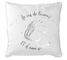 Coussin 40x40 Cm Licorne Argent