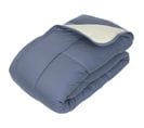 Couette Hiver 240x220 Cm Cocoon Bicolore Petrole/mastic Garnissage Fibre Polyester 400g/m2