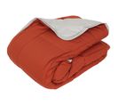 Couette Hiver 200x200 Cm Cocoon Bicolore Gingembre/galet Garnissage Fibre Polyester 400g/m2