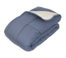 Couette Hiver 140x200 Cm Cocoon Bicolore Petrole/mastic Garnissage Fibre Polyester 400g/m2