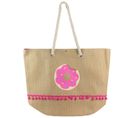 Sac De Plage Pompon Donuts Rose