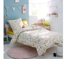 Housse De Couette 140x200 Cm Coton Papillons Jaune Moutarde