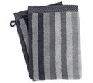 Lot De 2 Gants De Toilette 16x21 Cm Pure Stripes Anthracite