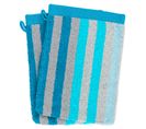 Lot De 2 Gants De Toilette 16x21 Cm Pure Stripes Turquoise