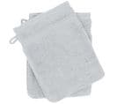 Lot De 2 Gants De Toilette 16x21 Cm Natural Gris Platine