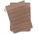 Lot De 2 Gants De Toilette 16x21 Cm Natural Stripes Marron